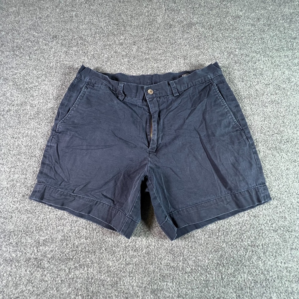 Polo Ralph Lauren Chino Shorts Men 33 Navy Blue 6" Inseam Classic Fit Flat Front